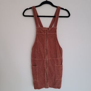 Corduroy Mini Dress, Peach, Small